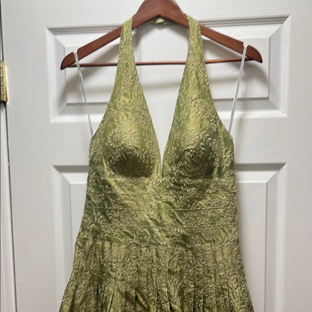 Kay Unger Olive Backless Dress